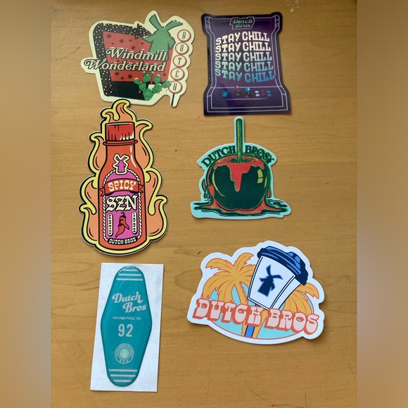 Lot of 6 Rare Hard to find Arizona Diamondbacks Dutch Bros Stickers, Christmas - Picture 3 of 3